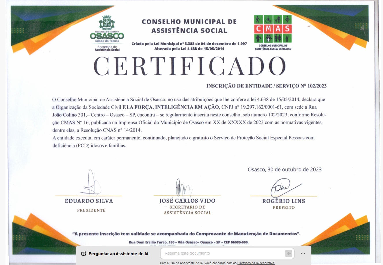 Certificado CMAS
